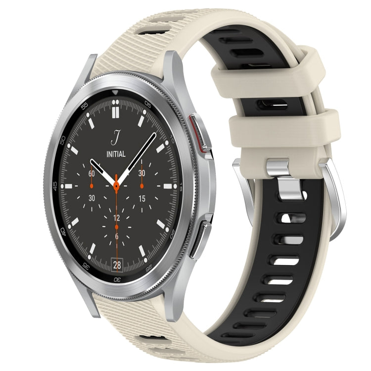20mm Sports Two-Color Steel Buckle Silicone Watch Band, For Samsung  Galaxy Watch4 Classic 42mm, For Samsung  Galaxy Watch4 Classic 46mm