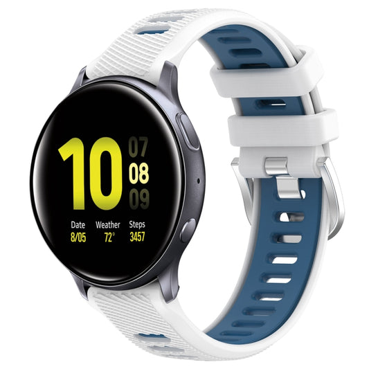 20mm Sports Two-Color Steel Buckle Silicone Watch Band, For Samsung Galaxy Watch Active2 40mm, For Samsung Galaxy Watch Active2 44mm
