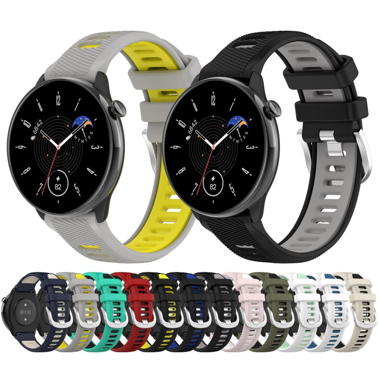 20mm Sports Two-Color Steel Buckle Silicone Watch Band, For Samsung Galaxy Watch Active2 40mm, For Samsung Galaxy Watch Active2 44mm