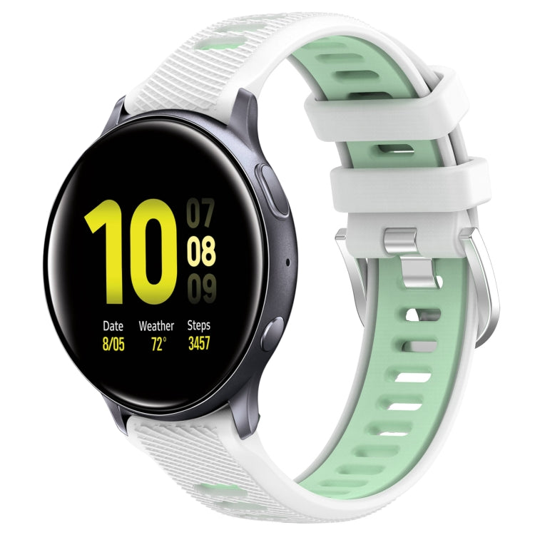 20mm Sports Two-Color Steel Buckle Silicone Watch Band, For Samsung Galaxy Watch Active2 40mm, For Samsung Galaxy Watch Active2 44mm