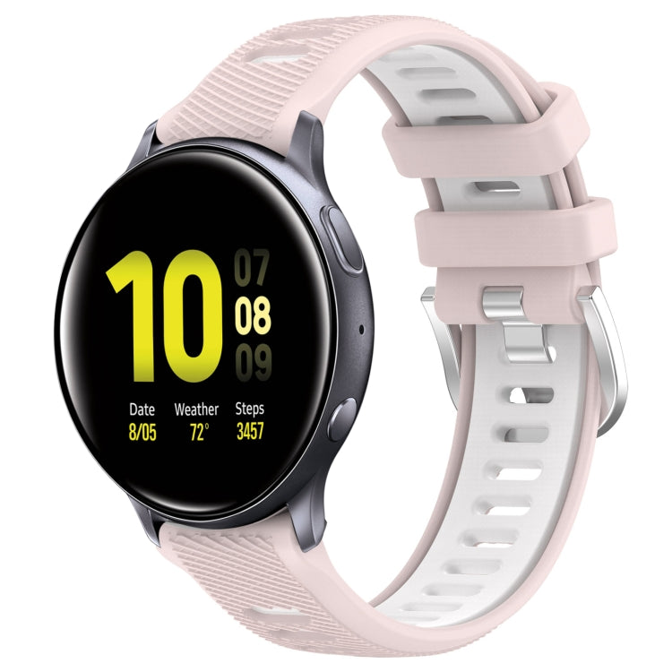 20mm Sports Two-Color Steel Buckle Silicone Watch Band, For Samsung Galaxy Watch Active2 40mm, For Samsung Galaxy Watch Active2 44mm