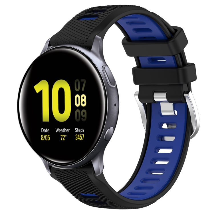 20mm Sports Two-Color Steel Buckle Silicone Watch Band, For Samsung Galaxy Watch Active2 40mm, For Samsung Galaxy Watch Active2 44mm