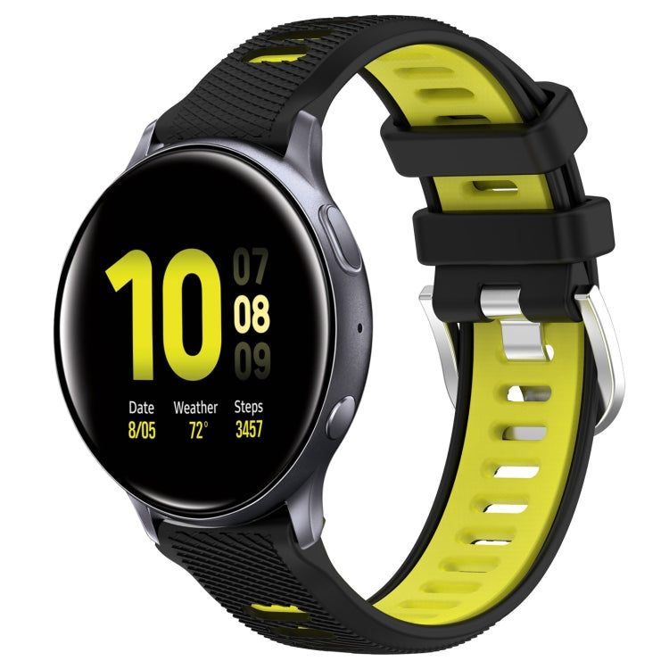 20mm Sports Two-Color Steel Buckle Silicone Watch Band, For Samsung Galaxy Watch Active2 40mm, For Samsung Galaxy Watch Active2 44mm