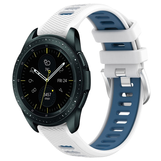 20mm Sports Two-Color Steel Buckle Silicone Watch Band, For Samsung Galaxy Watch 42mm, For Samsung Galaxy Watch 6 Classic 47mm
