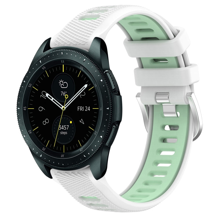20mm Sports Two-Color Steel Buckle Silicone Watch Band, For Samsung Galaxy Watch 42mm, For Samsung Galaxy Watch 6 Classic 47mm
