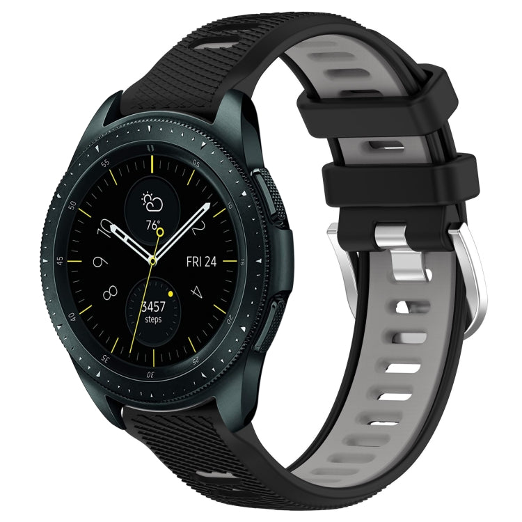 20mm Sports Two-Color Steel Buckle Silicone Watch Band, For Samsung Galaxy Watch 42mm, For Samsung Galaxy Watch 6 Classic 47mm
