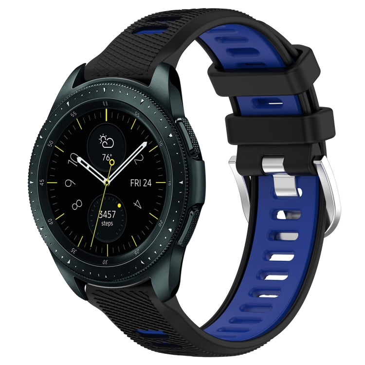 20mm Sports Two-Color Steel Buckle Silicone Watch Band, For Samsung Galaxy Watch 42mm, For Samsung Galaxy Watch 6 Classic 47mm