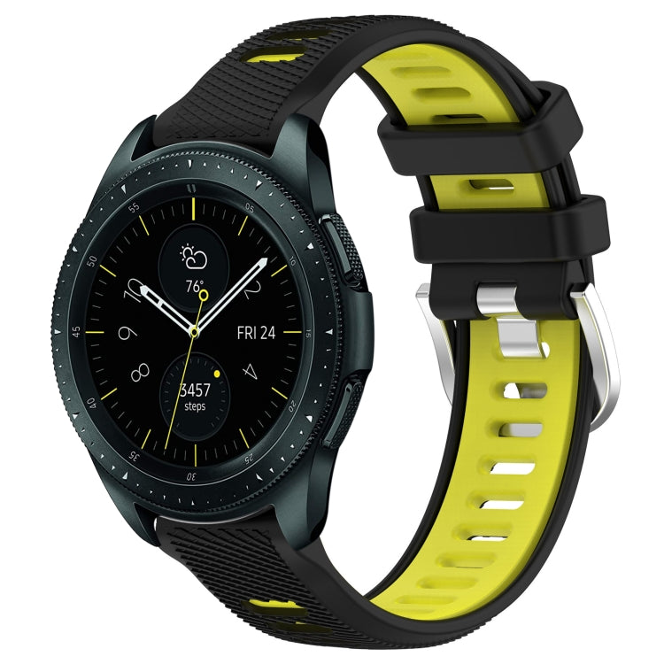 20mm Sports Two-Color Steel Buckle Silicone Watch Band, For Samsung Galaxy Watch 42mm, For Samsung Galaxy Watch 6 Classic 47mm