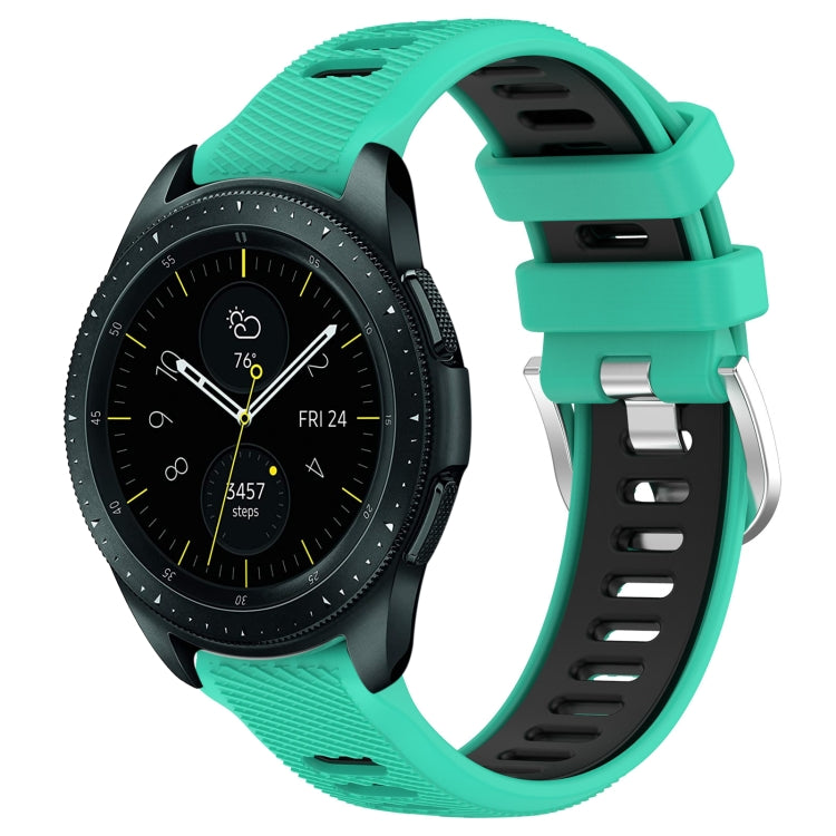20mm Sports Two-Color Steel Buckle Silicone Watch Band, For Samsung Galaxy Watch 42mm, For Samsung Galaxy Watch 6 Classic 47mm