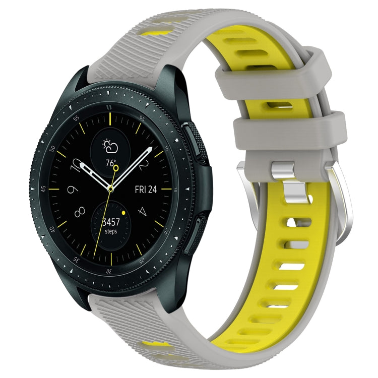 20mm Sports Two-Color Steel Buckle Silicone Watch Band, For Samsung Galaxy Watch 42mm, For Samsung Galaxy Watch 6 Classic 47mm