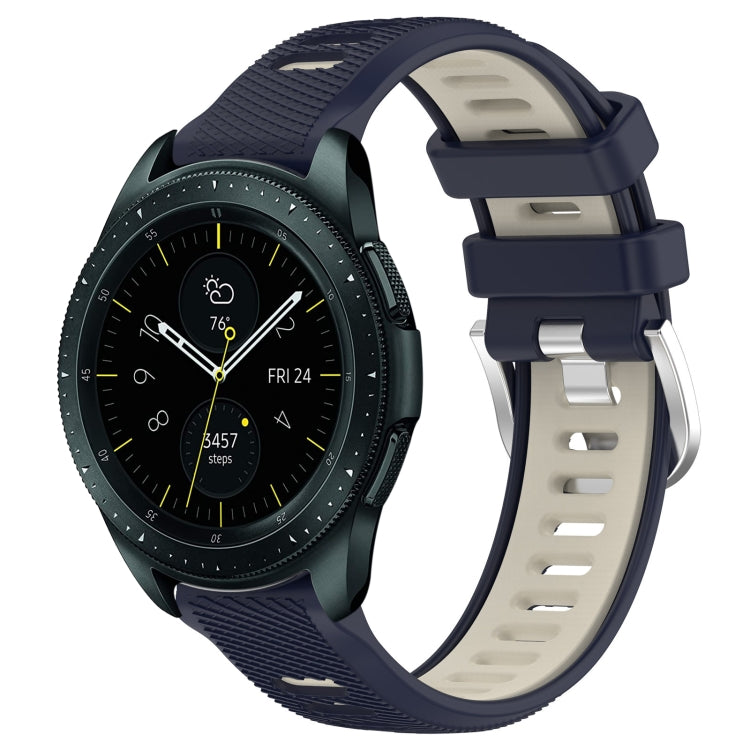 20mm Sports Two-Color Steel Buckle Silicone Watch Band, For Samsung Galaxy Watch 42mm, For Samsung Galaxy Watch 6 Classic 47mm