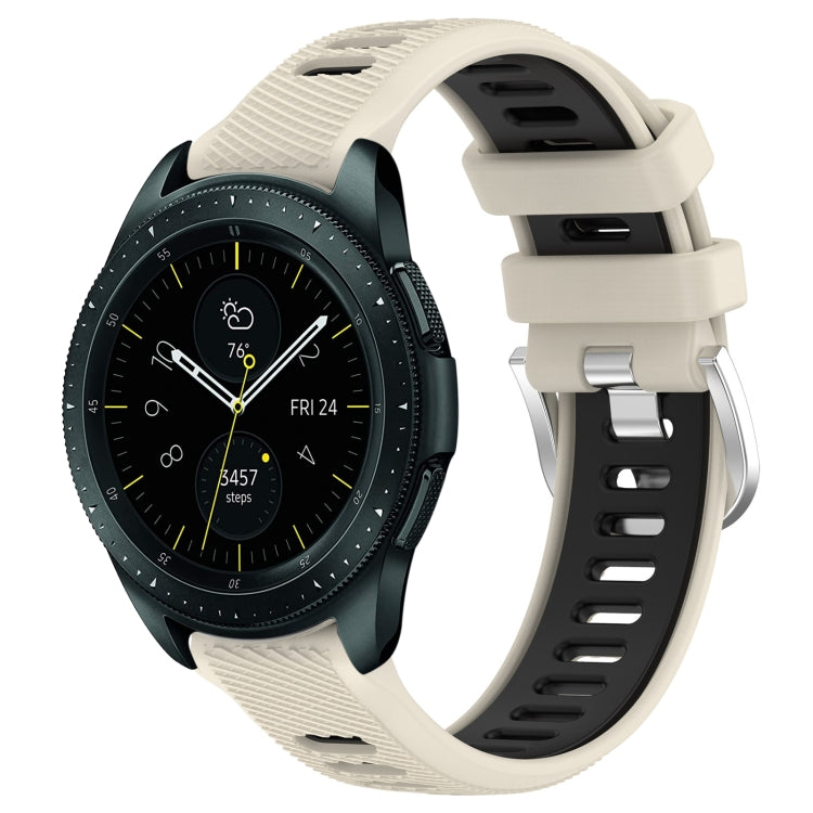 20mm Sports Two-Color Steel Buckle Silicone Watch Band, For Samsung Galaxy Watch 42mm, For Samsung Galaxy Watch 6 Classic 47mm
