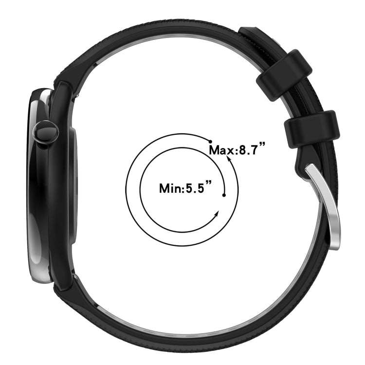20mm Sports Two-Color Steel Buckle Silicone Watch Band, For Samsung Galaxy Watch 42mm, For Samsung Galaxy Watch 6 Classic 47mm