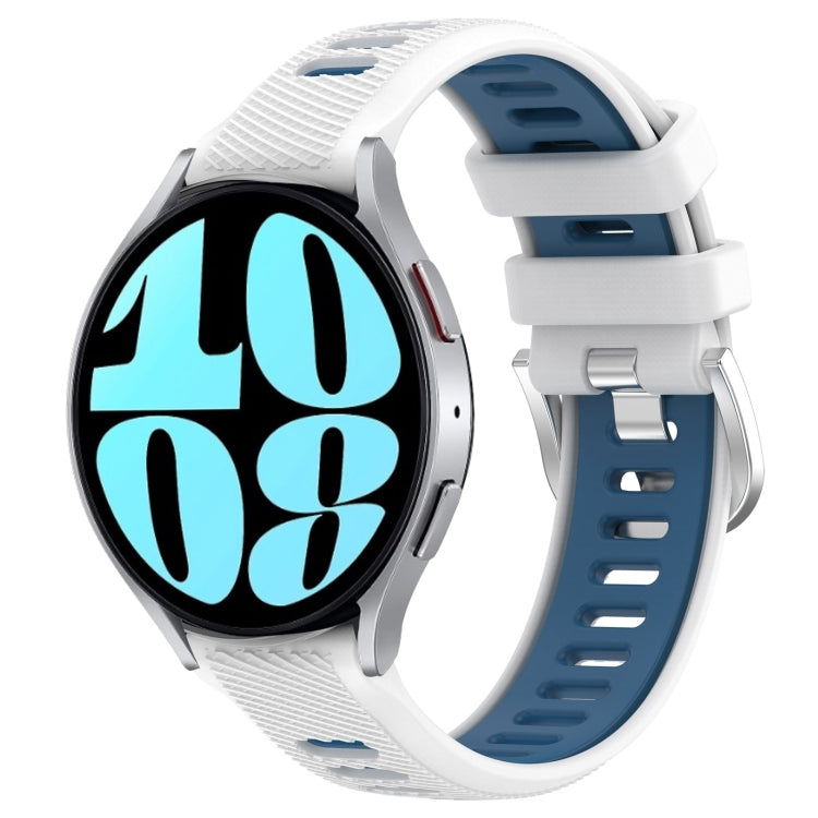 20mm Sports Two-Color Steel Buckle Silicone Watch Band, For Samsung Galaxy Watch5 44mm, For Samsung Galaxy Watch 6 44mm