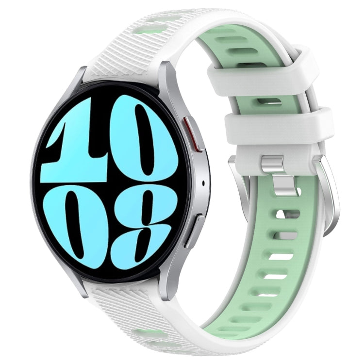 20mm Sports Two-Color Steel Buckle Silicone Watch Band, For Samsung Galaxy Watch5 44mm, For Samsung Galaxy Watch 6 44mm