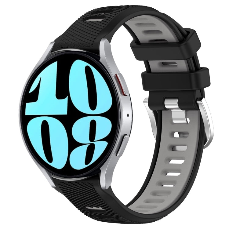 20mm Sports Two-Color Steel Buckle Silicone Watch Band, For Samsung Galaxy Watch5 44mm, For Samsung Galaxy Watch 6 44mm