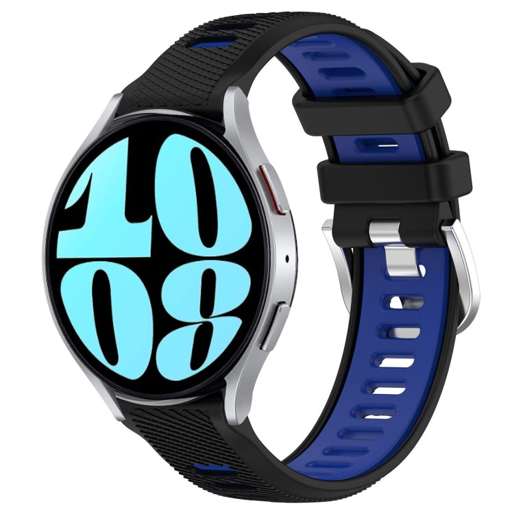 20mm Sports Two-Color Steel Buckle Silicone Watch Band, For Samsung Galaxy Watch5 44mm, For Samsung Galaxy Watch 6 44mm