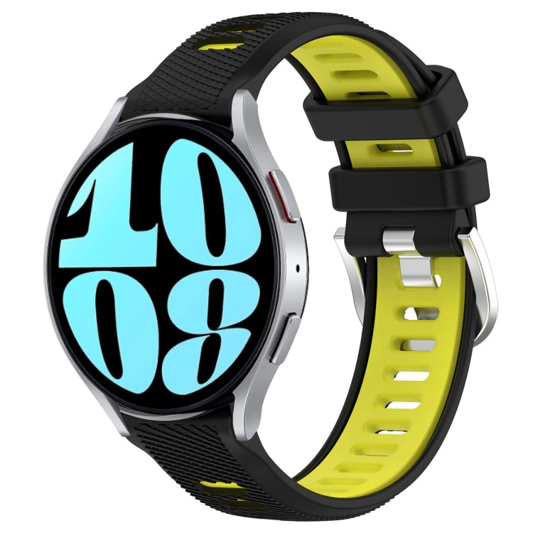 20mm Sports Two-Color Steel Buckle Silicone Watch Band, For Samsung Galaxy Watch5 44mm, For Samsung Galaxy Watch 6 44mm