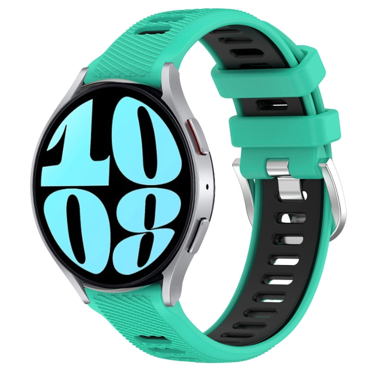20mm Sports Two-Color Steel Buckle Silicone Watch Band, For Samsung Galaxy Watch5 44mm, For Samsung Galaxy Watch 6 44mm