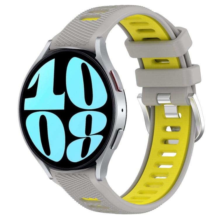 20mm Sports Two-Color Steel Buckle Silicone Watch Band, For Samsung Galaxy Watch5 44mm, For Samsung Galaxy Watch 6 44mm