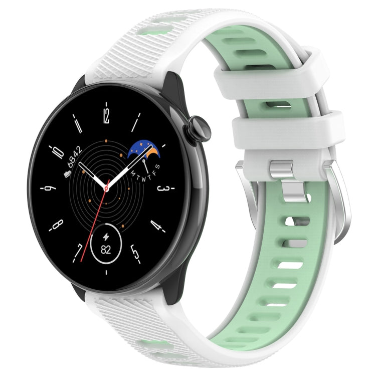 20mm Sports Two-Color Steel Buckle Silicone Watch Band, For Samsung Galaxy Watch 42mm, For Samsung Galaxy Watch 6 Classic 47mm