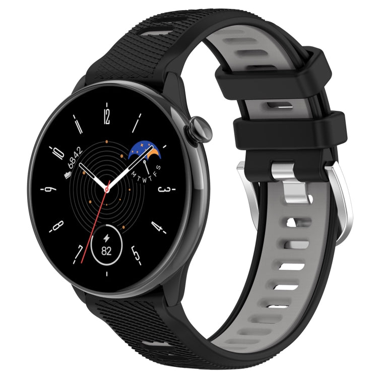 20mm Sports Two-Color Steel Buckle Silicone Watch Band, For Samsung Galaxy Watch 42mm, For Samsung Galaxy Watch 6 Classic 47mm