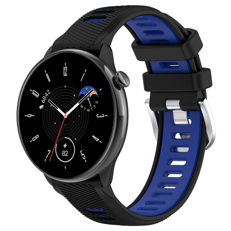 20mm Sports Two-Color Steel Buckle Silicone Watch Band, For Samsung Galaxy Watch 42mm, For Samsung Galaxy Watch 6 Classic 47mm