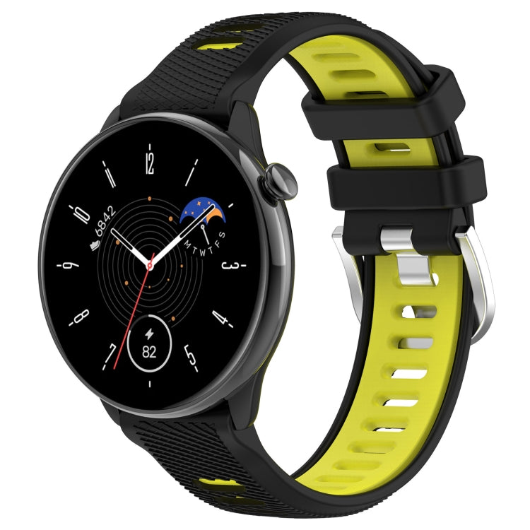 20mm Sports Two-Color Steel Buckle Silicone Watch Band, For Samsung Galaxy Watch 42mm, For Samsung Galaxy Watch 6 Classic 47mm