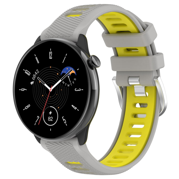 20mm Sports Two-Color Steel Buckle Silicone Watch Band, For Samsung Galaxy Watch 42mm, For Samsung Galaxy Watch 6 Classic 47mm
