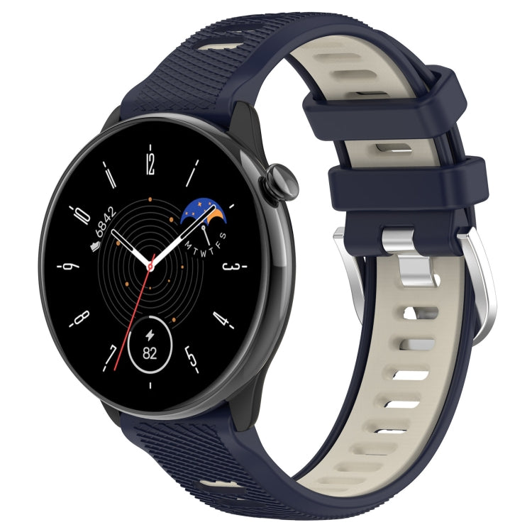 20mm Sports Two-Color Steel Buckle Silicone Watch Band, For Samsung Galaxy Watch 42mm, For Samsung Galaxy Watch 6 Classic 47mm