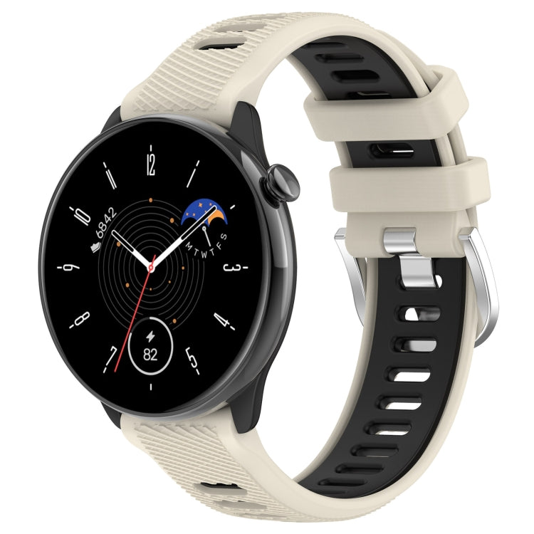 20mm Sports Two-Color Steel Buckle Silicone Watch Band, For Samsung Galaxy Watch 42mm, For Samsung Galaxy Watch 6 Classic 47mm