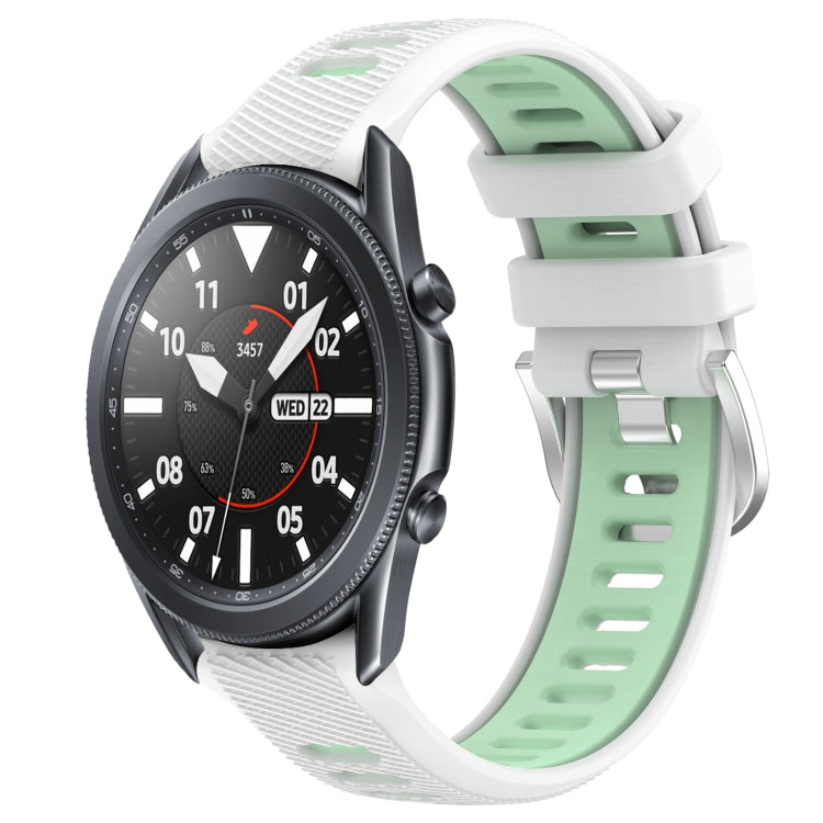 22mm Sports Two-Color Steel Buckle Silicone Watch Band, For Samsung Galaxy Watch3 45mm, For Samsung Galaxy Watch 46mm