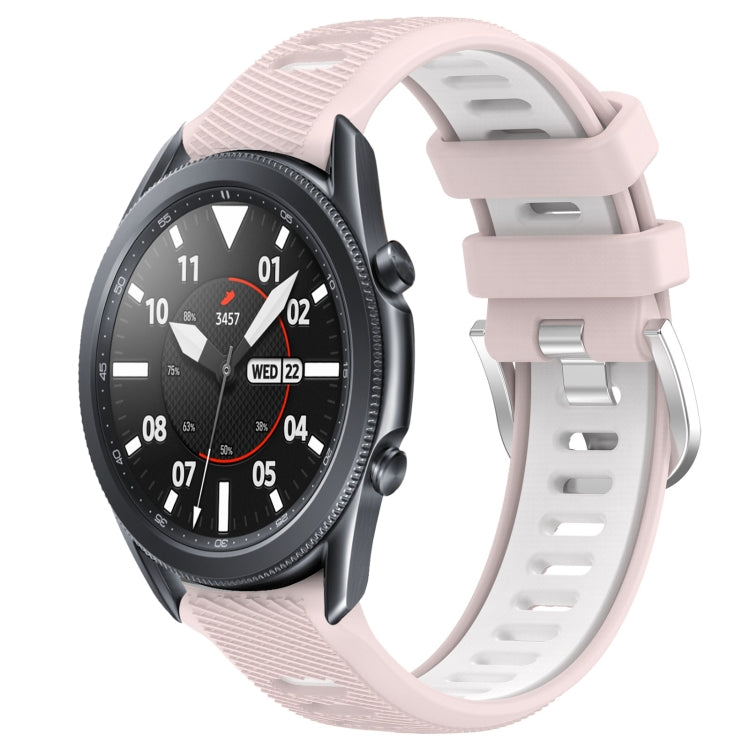 22mm Sports Two-Color Steel Buckle Silicone Watch Band, For Samsung Galaxy Watch3 45mm, For Samsung Galaxy Watch 46mm