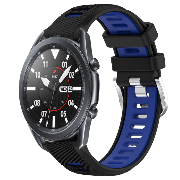 22mm Sports Two-Color Steel Buckle Silicone Watch Band, For Samsung Galaxy Watch3 45mm, For Samsung Galaxy Watch 46mm