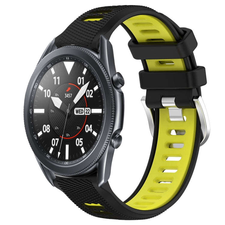 22mm Sports Two-Color Steel Buckle Silicone Watch Band, For Samsung Galaxy Watch3 45mm, For Samsung Galaxy Watch 46mm