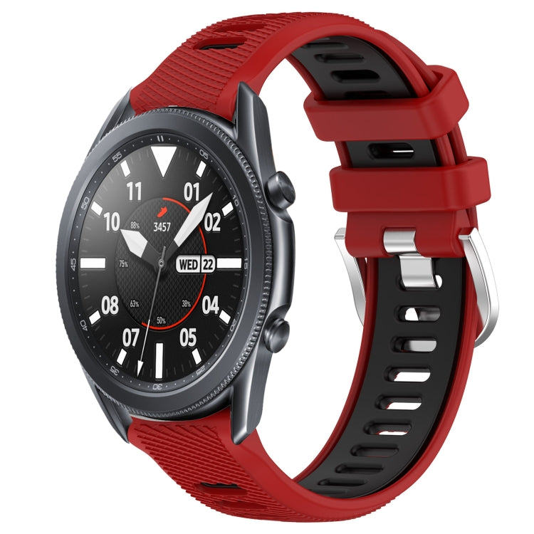 22mm Sports Two-Color Steel Buckle Silicone Watch Band, For Samsung Galaxy Watch3 45mm, For Samsung Galaxy Watch 46mm