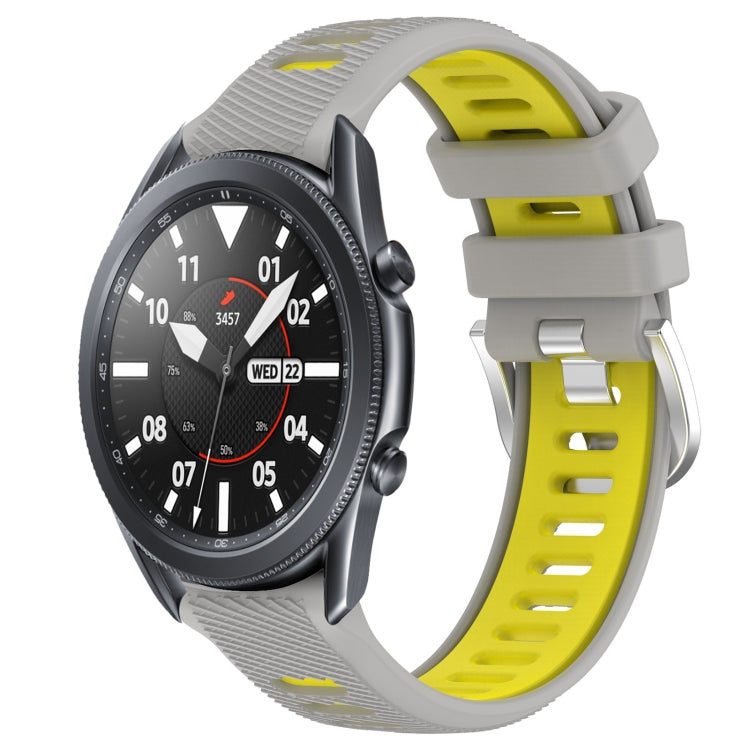 22mm Sports Two-Color Steel Buckle Silicone Watch Band, For Samsung Galaxy Watch3 45mm, For Samsung Galaxy Watch 46mm