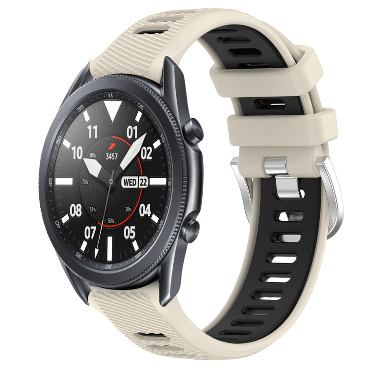 22mm Sports Two-Color Steel Buckle Silicone Watch Band, For Samsung Galaxy Watch3 45mm, For Samsung Galaxy Watch 46mm