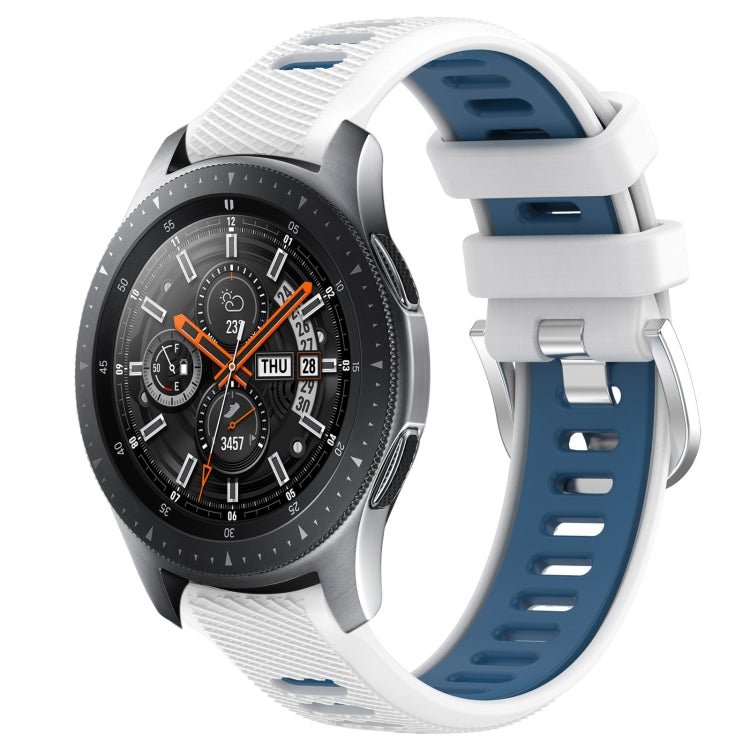 22mm Sports Two-Color Steel Buckle Silicone Watch Band, For Samsung Galaxy Watch3 45mm, For Samsung Galaxy Watch 46mm