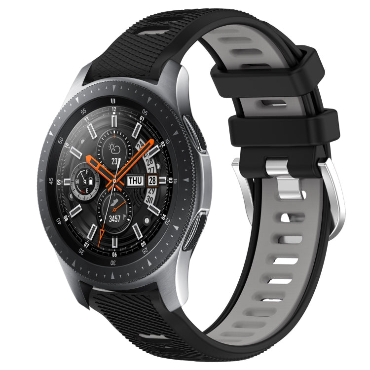 22mm Sports Two-Color Steel Buckle Silicone Watch Band, For Samsung Galaxy Watch3 45mm, For Samsung Galaxy Watch 46mm