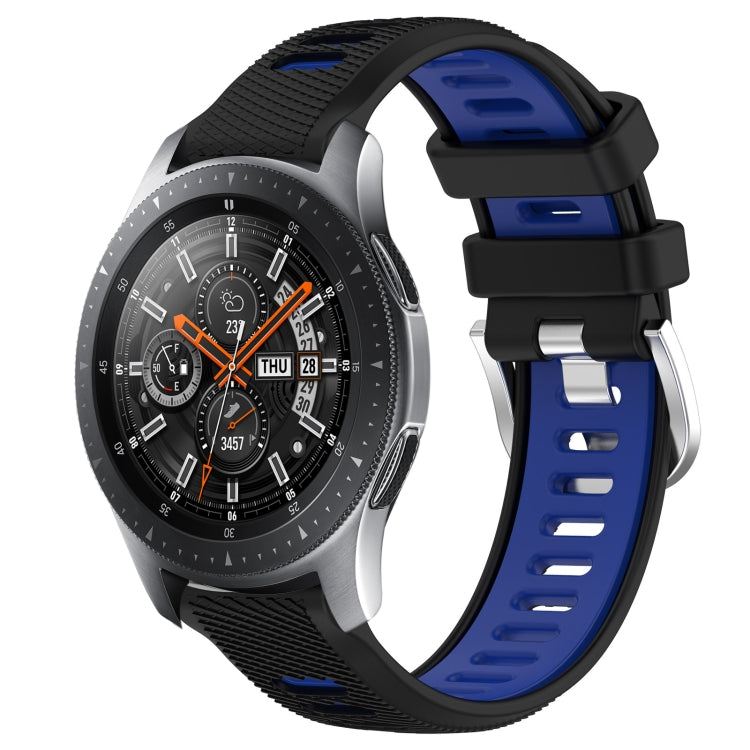 22mm Sports Two-Color Steel Buckle Silicone Watch Band, For Samsung Galaxy Watch3 45mm, For Samsung Galaxy Watch 46mm