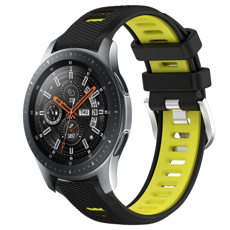 22mm Sports Two-Color Steel Buckle Silicone Watch Band, For Samsung Galaxy Watch3 45mm, For Samsung Galaxy Watch 46mm