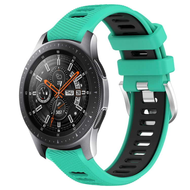 22mm Sports Two-Color Steel Buckle Silicone Watch Band, For Samsung Galaxy Watch3 45mm, For Samsung Galaxy Watch 46mm