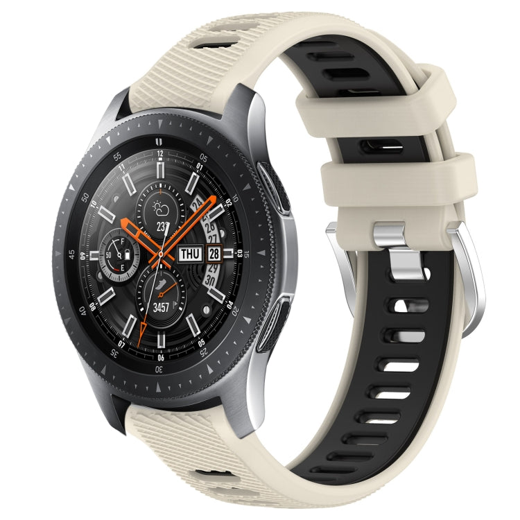 22mm Sports Two-Color Steel Buckle Silicone Watch Band, For Samsung Galaxy Watch3 45mm, For Samsung Galaxy Watch 46mm
