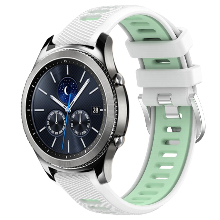 22mm Sports Two-Color Steel Buckle Silicone Watch Band, For Samsung Gear S3 Classic, For Samsung Gear S3 Frontier