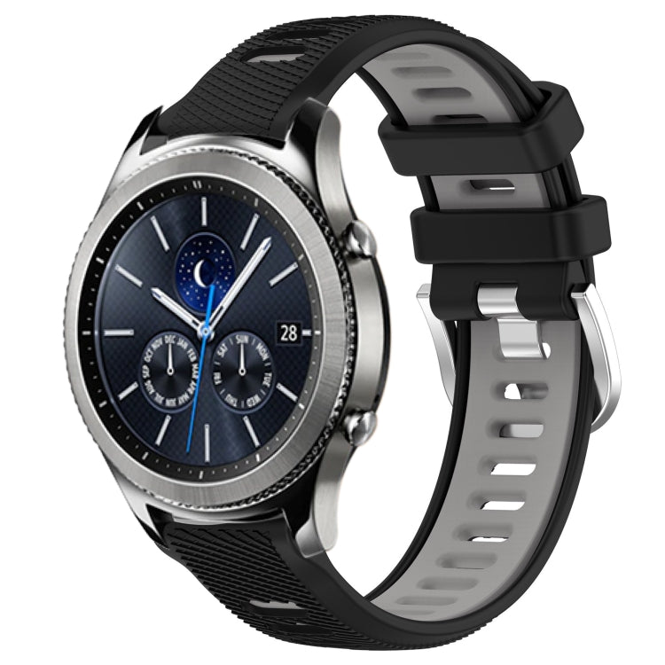 22mm Sports Two-Color Steel Buckle Silicone Watch Band, For Samsung Gear S3 Classic, For Samsung Gear S3 Frontier