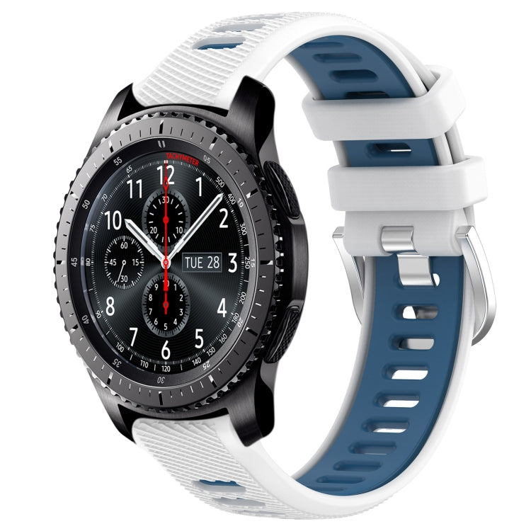 22mm Sports Two-Color Steel Buckle Silicone Watch Band, For Samsung Gear S3 Classic, For Samsung Gear S3 Frontier