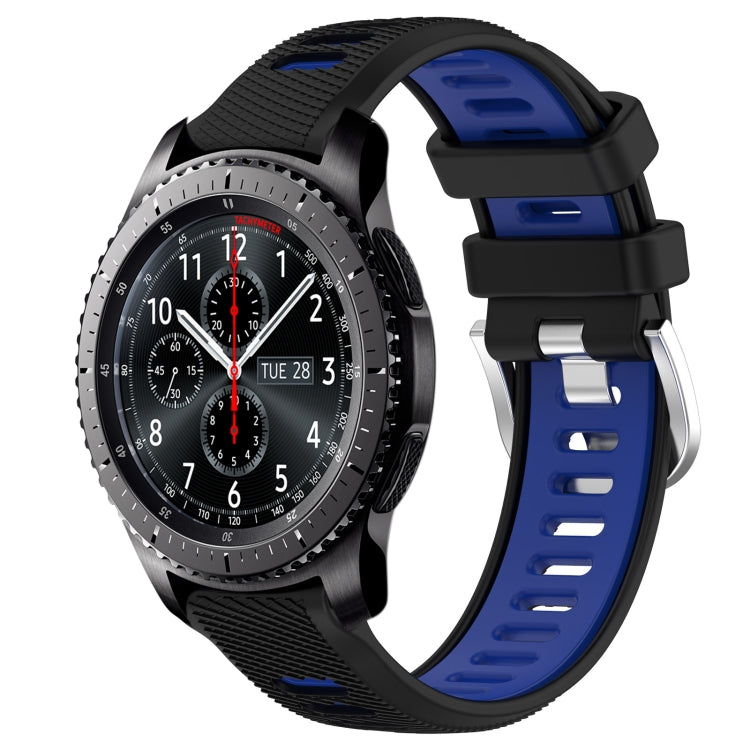 22mm Sports Two-Color Steel Buckle Silicone Watch Band, For Samsung Gear S3 Classic, For Samsung Gear S3 Frontier