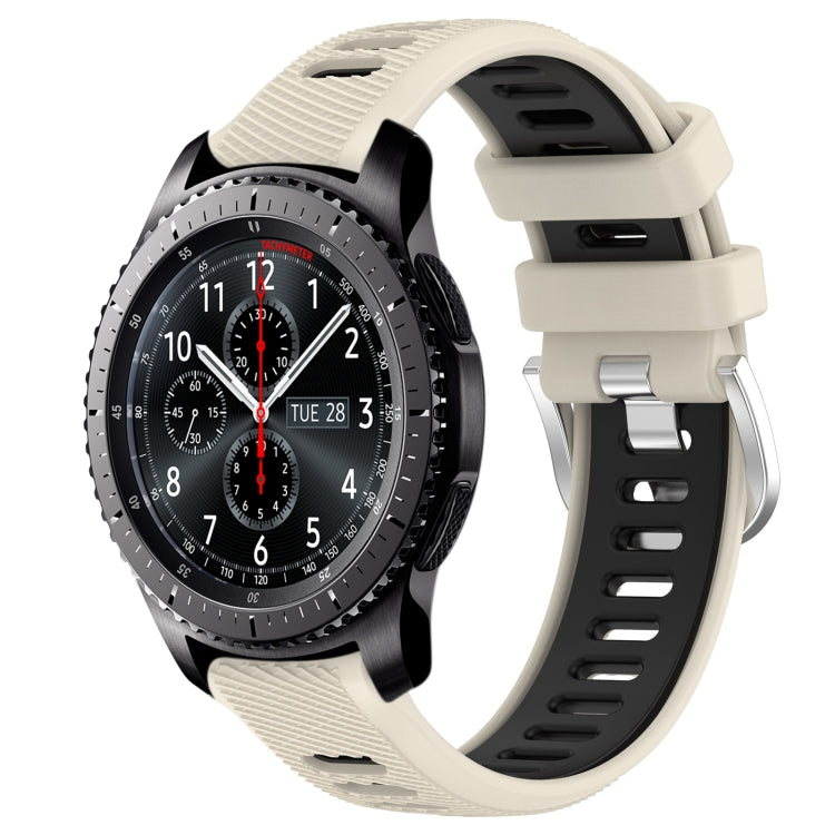 22mm Sports Two-Color Steel Buckle Silicone Watch Band, For Samsung Gear S3 Classic, For Samsung Gear S3 Frontier