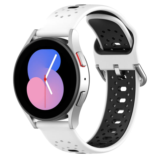 20mm Breathable Two-Color Silicone Watch Band, For Samsung  Galaxy Watch 4 Classic 46mm